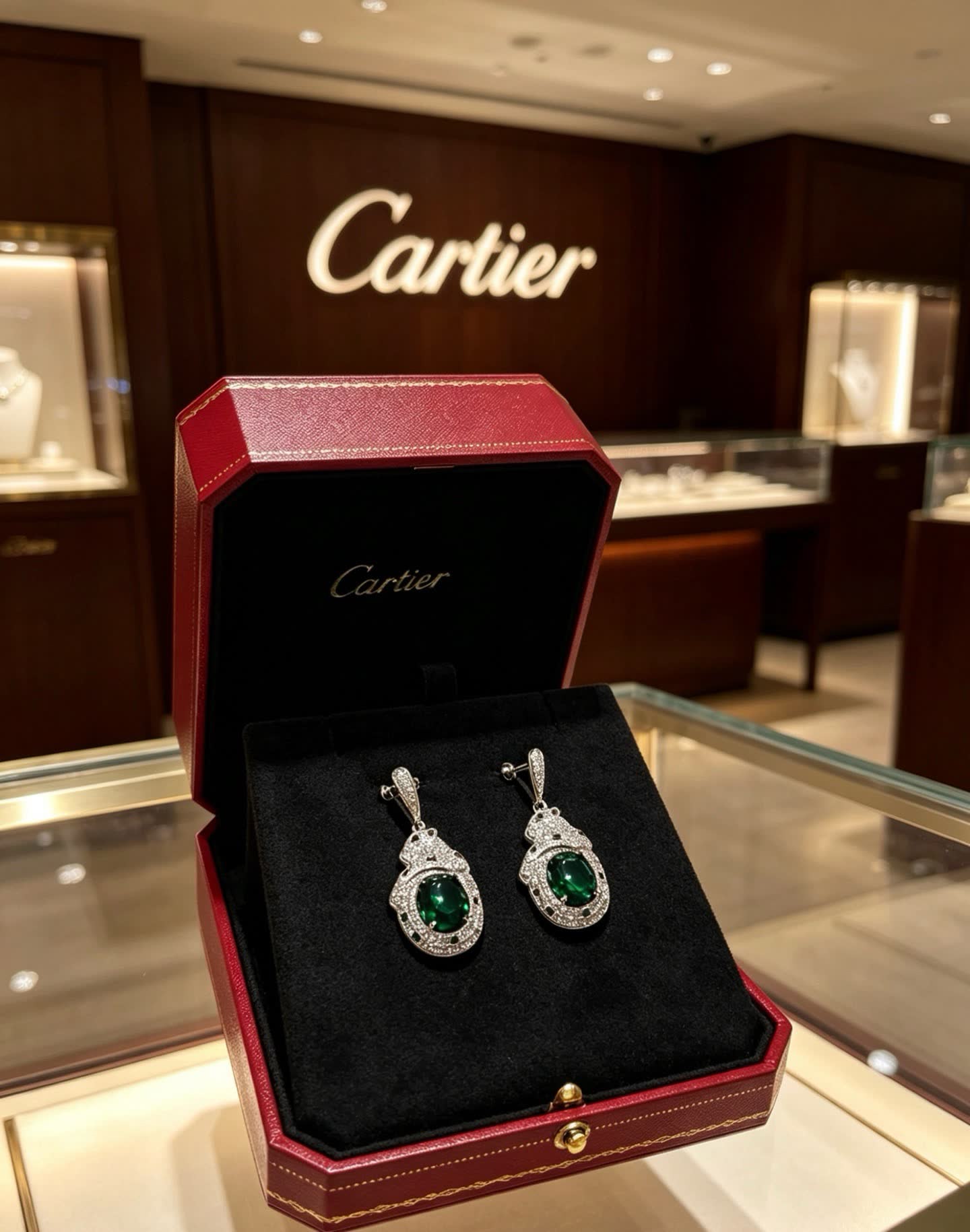 Cartier Emerald and Diamond Earrings