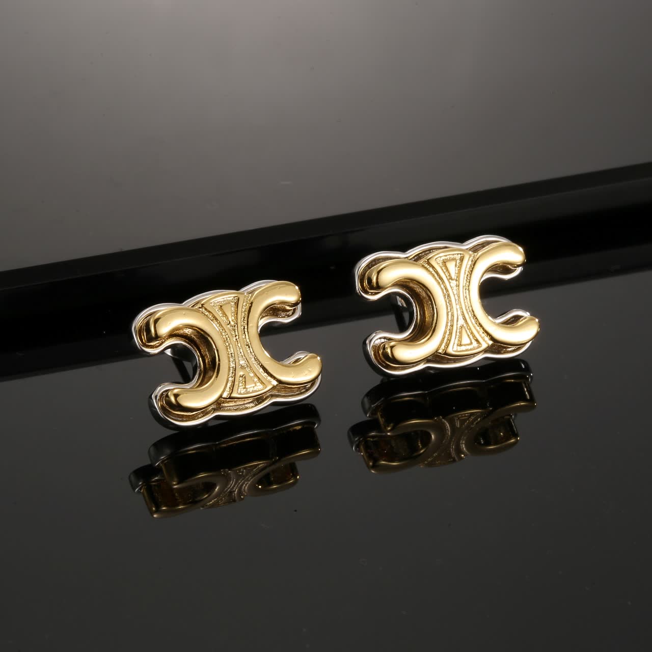 Chanel CC Logo Stud Earrings