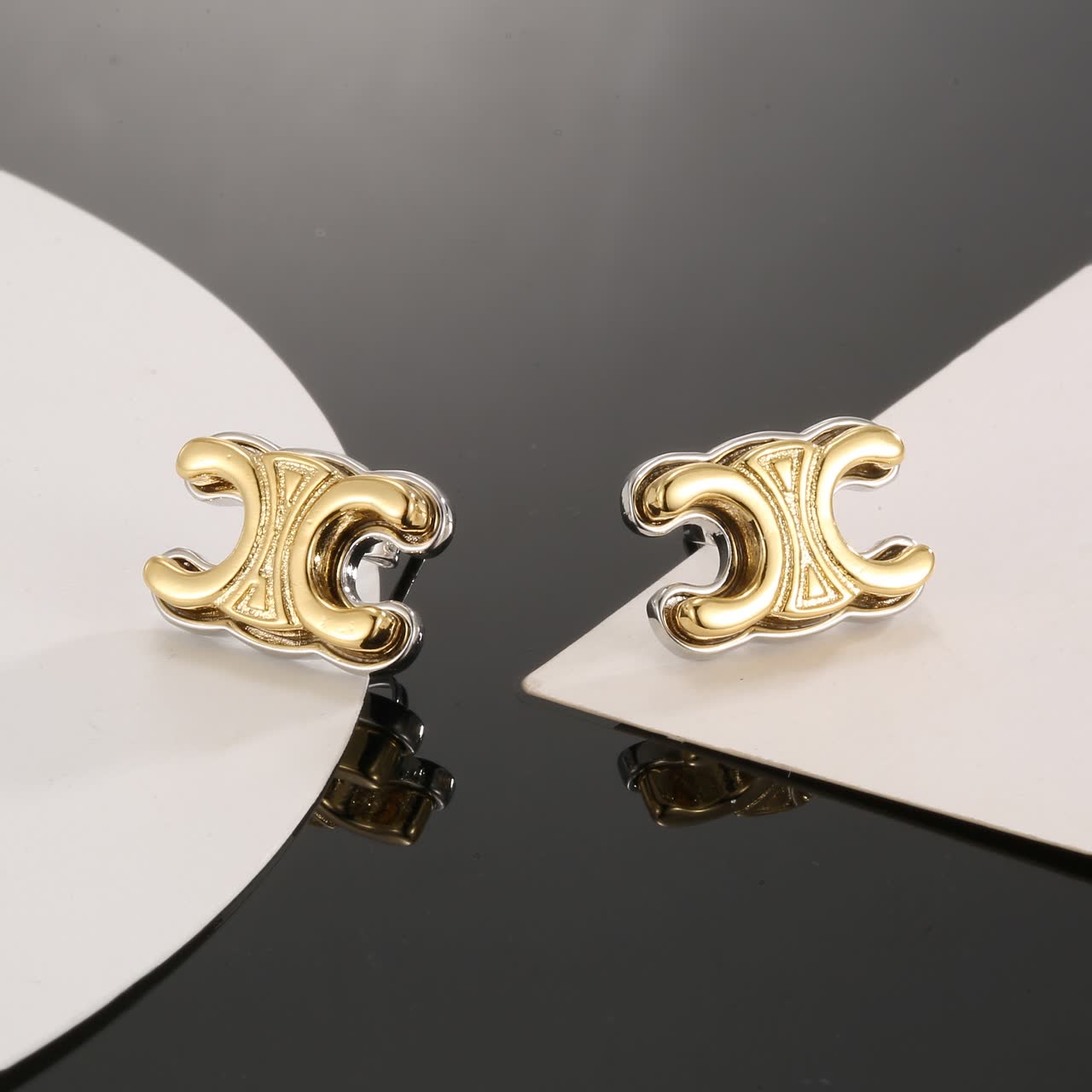 Chanel CC Logo Stud Earrings