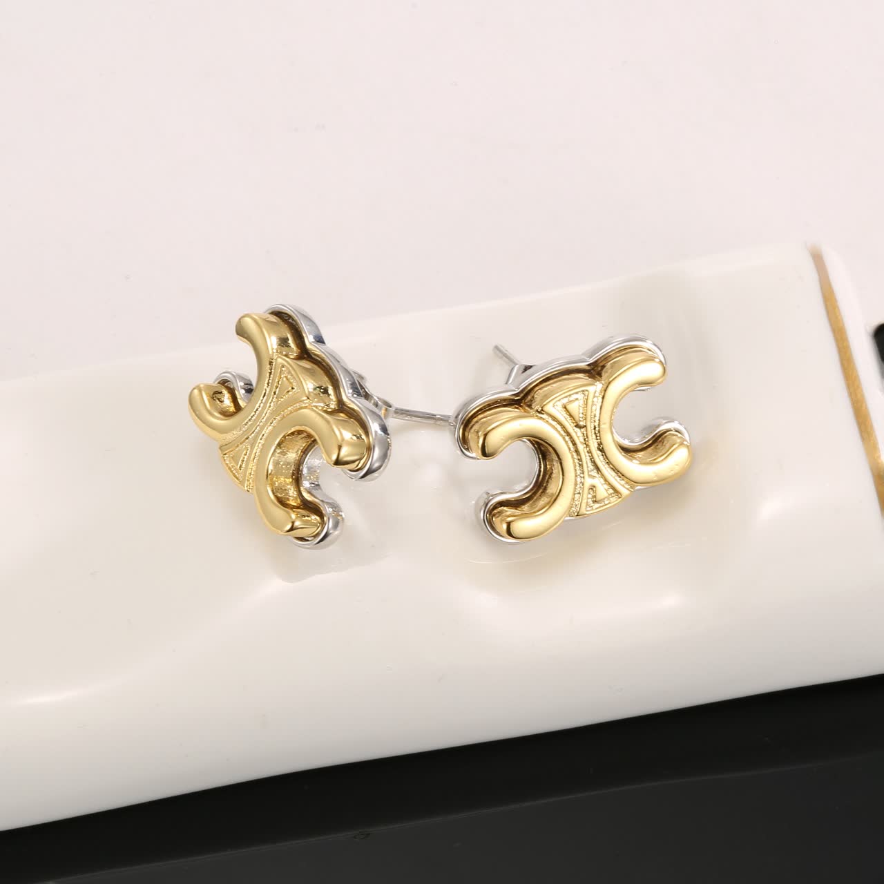 Chanel CC Logo Stud Earrings