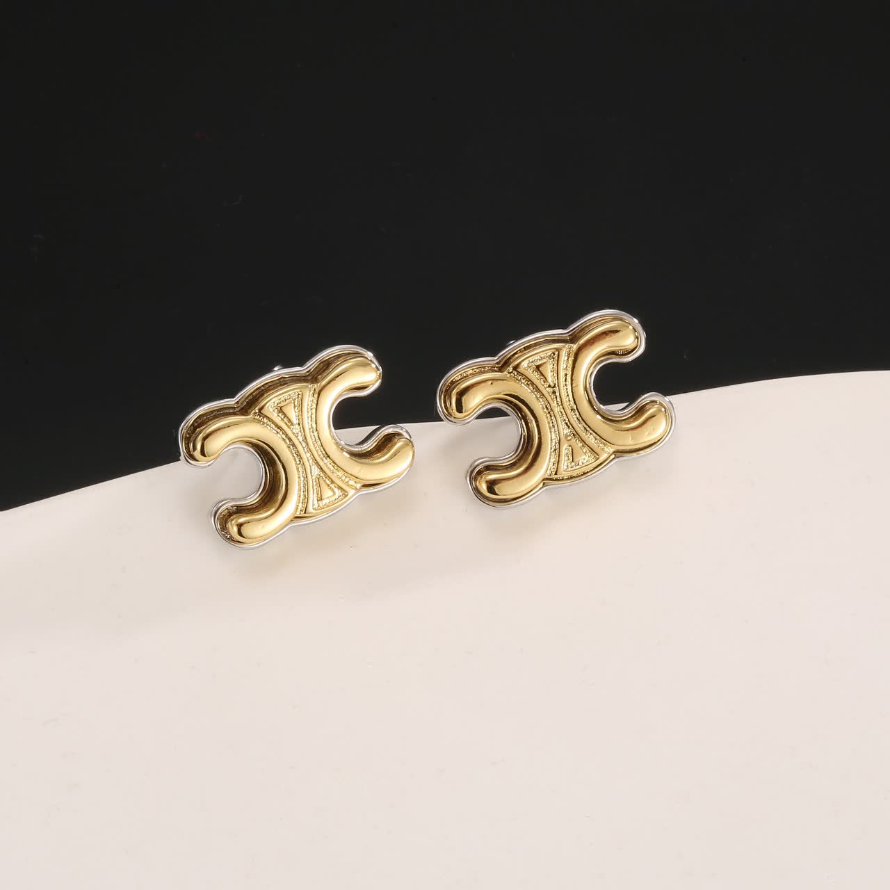 Chanel CC Logo Stud Earrings