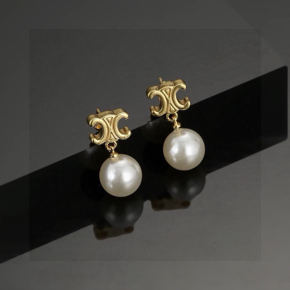Chanel CC Pearl Earrings