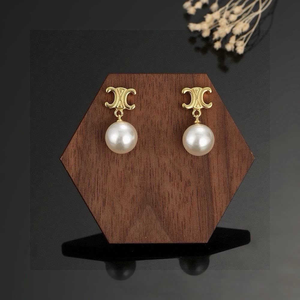 Chanel CC Pearl Earrings