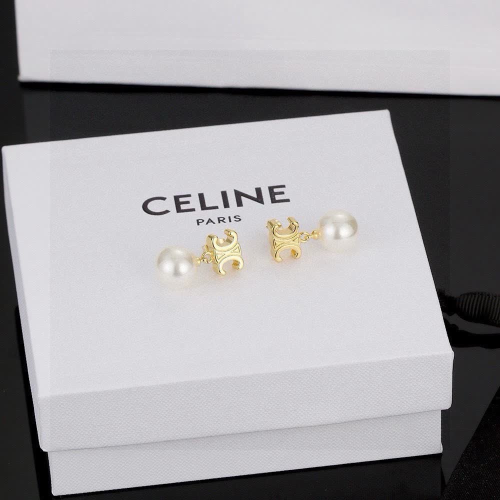 Chanel CC Pearl Earrings