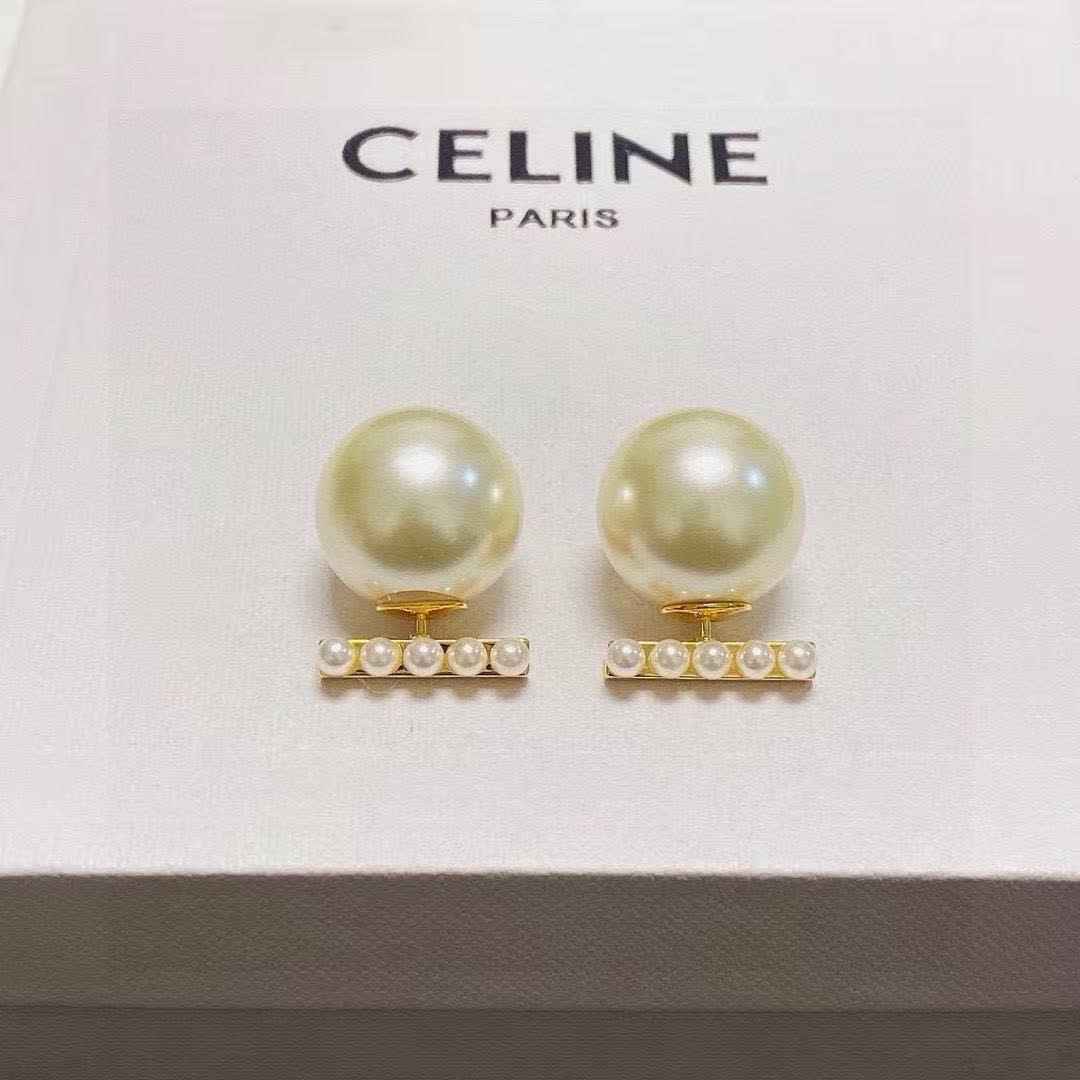 Celine Paris Pearl Stud Earrings