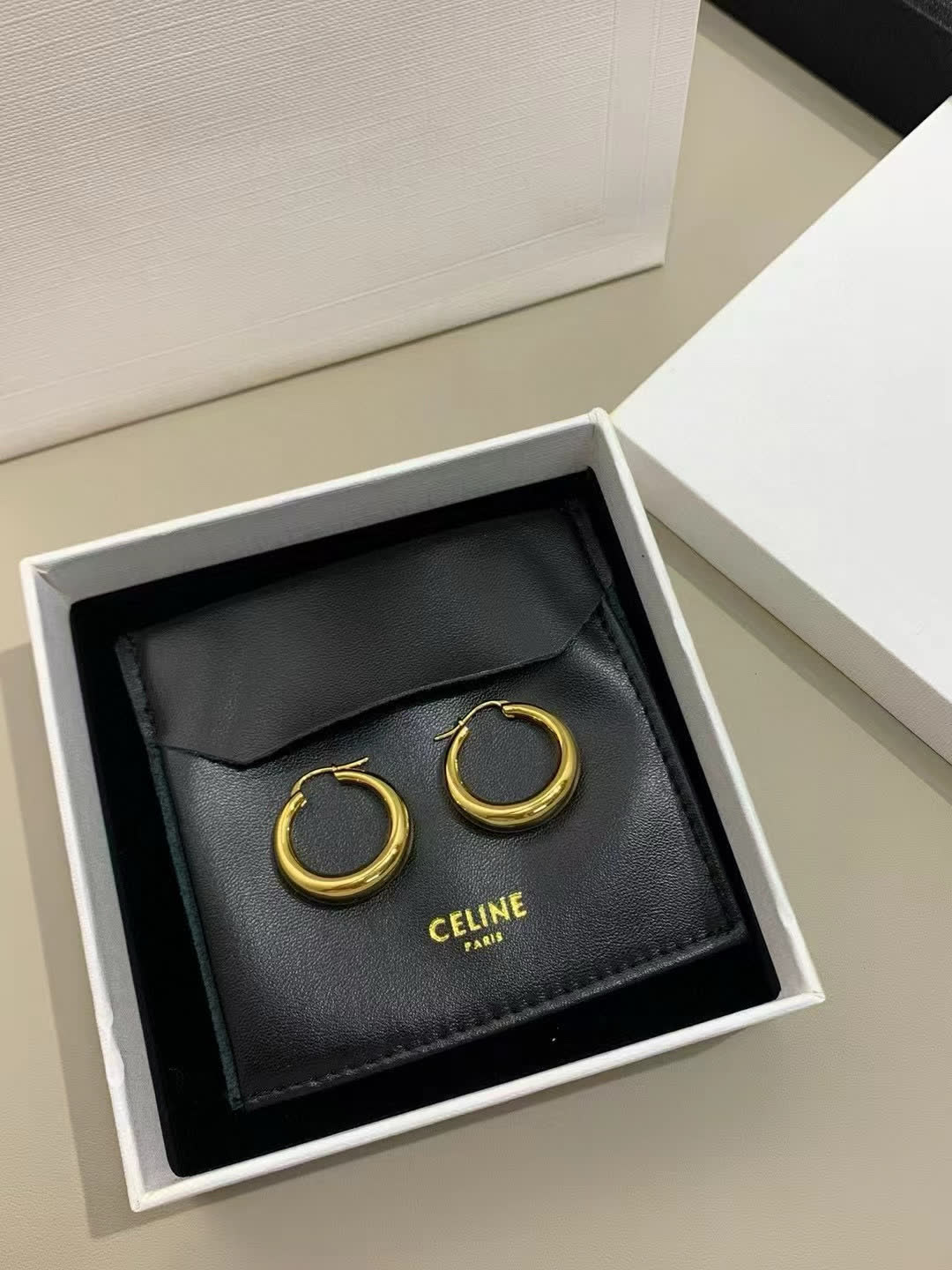 Celine Gold Hoop Earrings