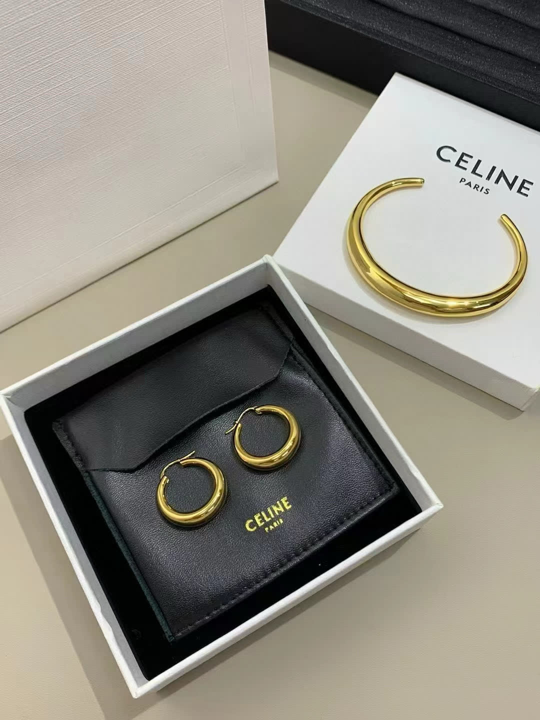 Celine Gold Hoop Earrings