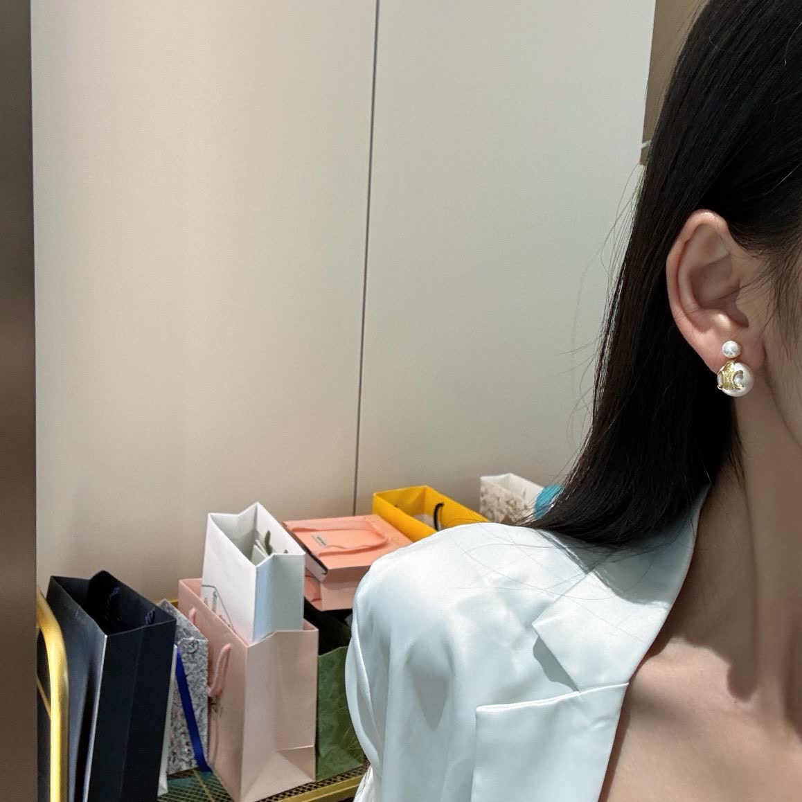 Celine Gold and Pearl Earrings