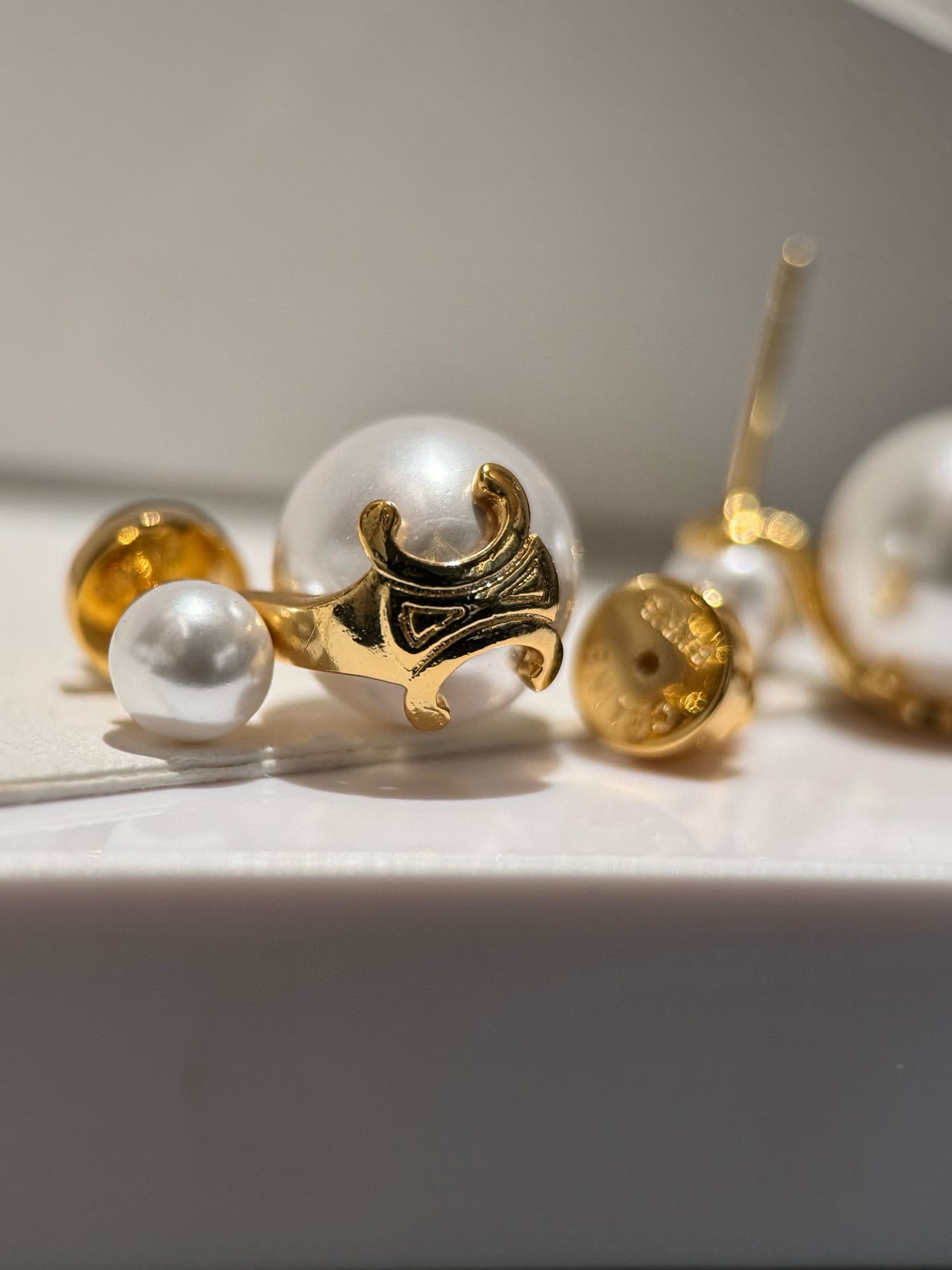 Celine Gold and Pearl Earrings