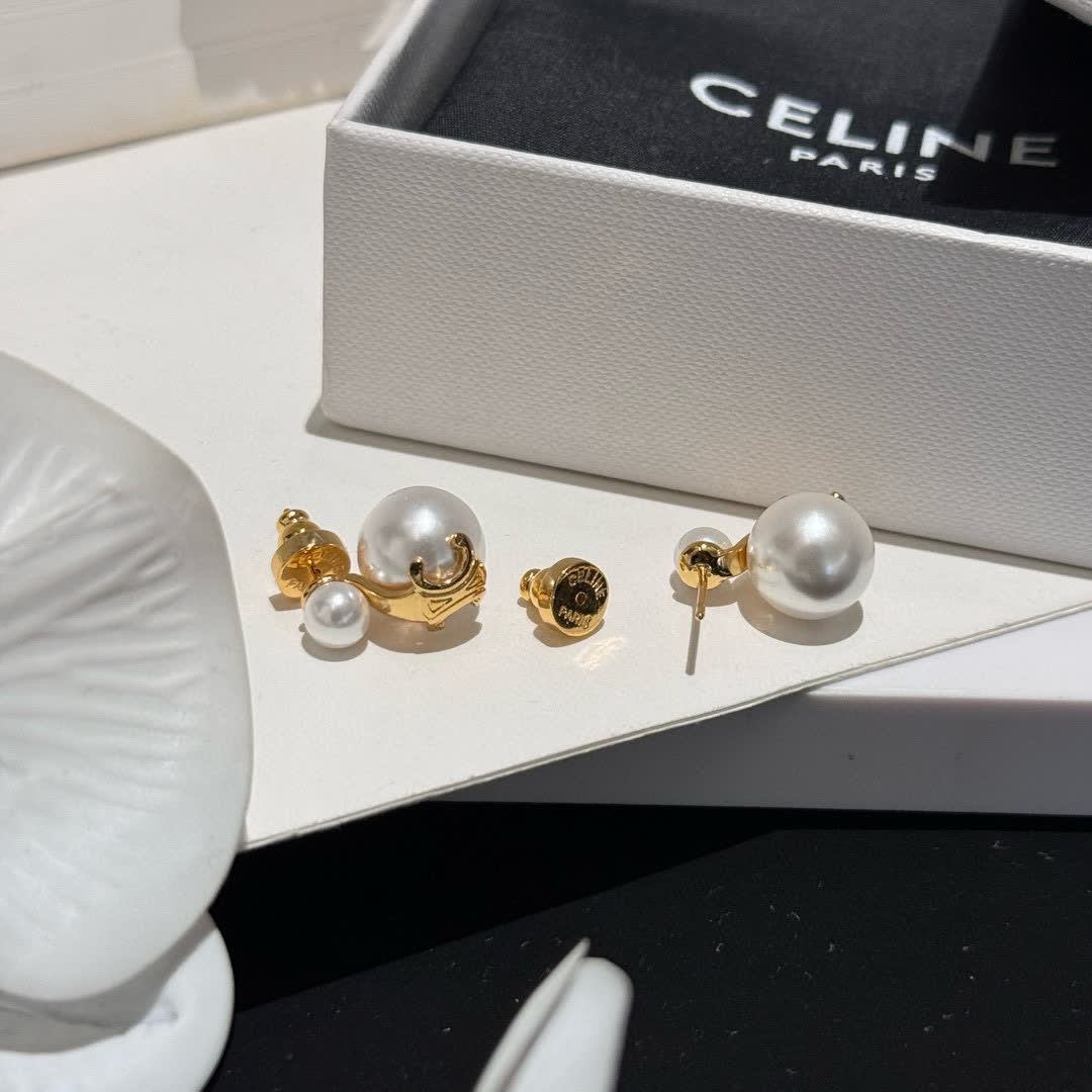 Celine Gold and Pearl Earrings