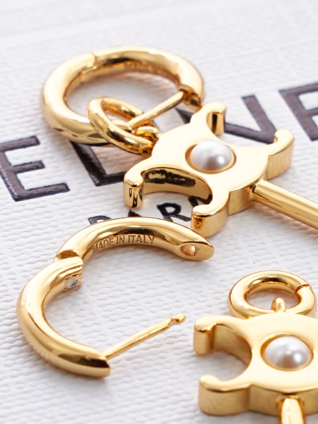 Chanel Gold-Tone Pearl Key Earrings