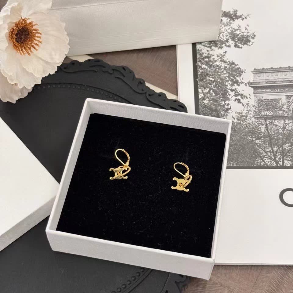 Celine Gold Heart Shaped Earrings