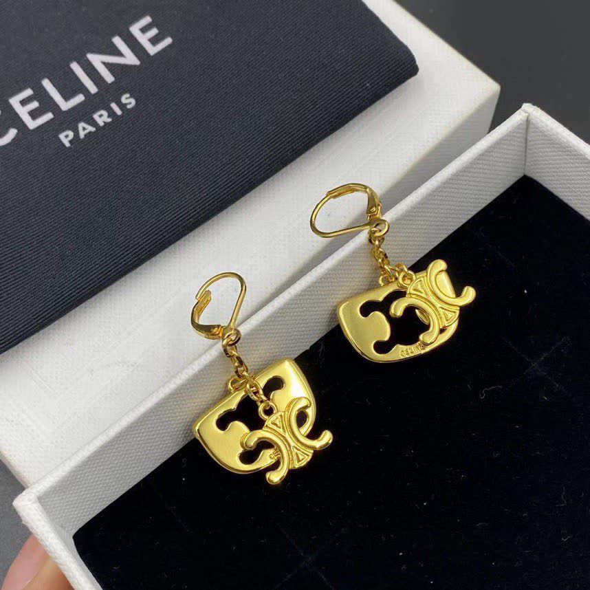 Celine Gold Lion Earrings
