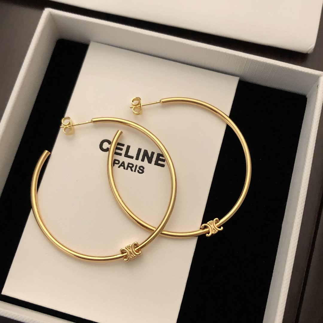 Celine Paris Gold Hoop Earrings