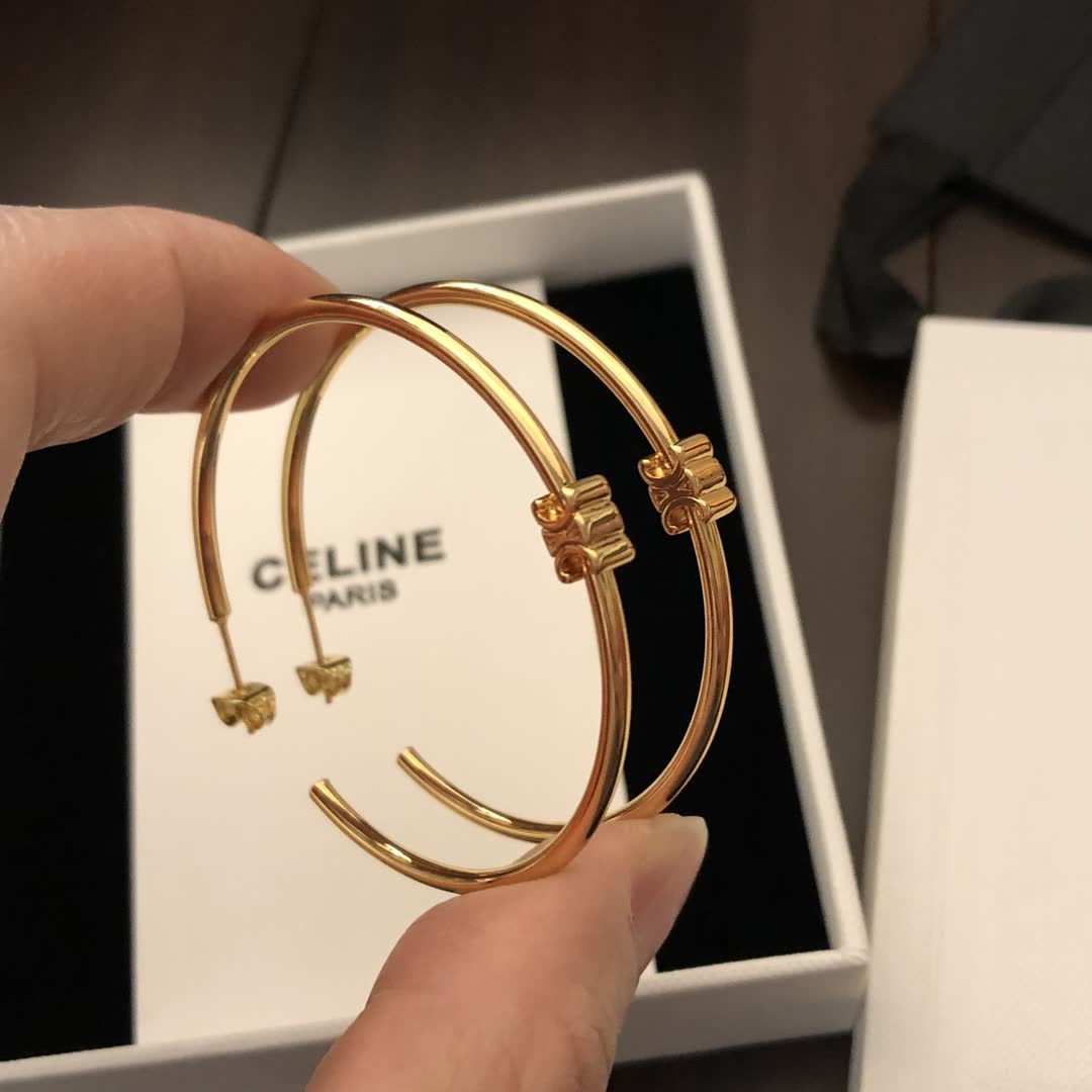 Celine Paris Gold Hoop Earrings