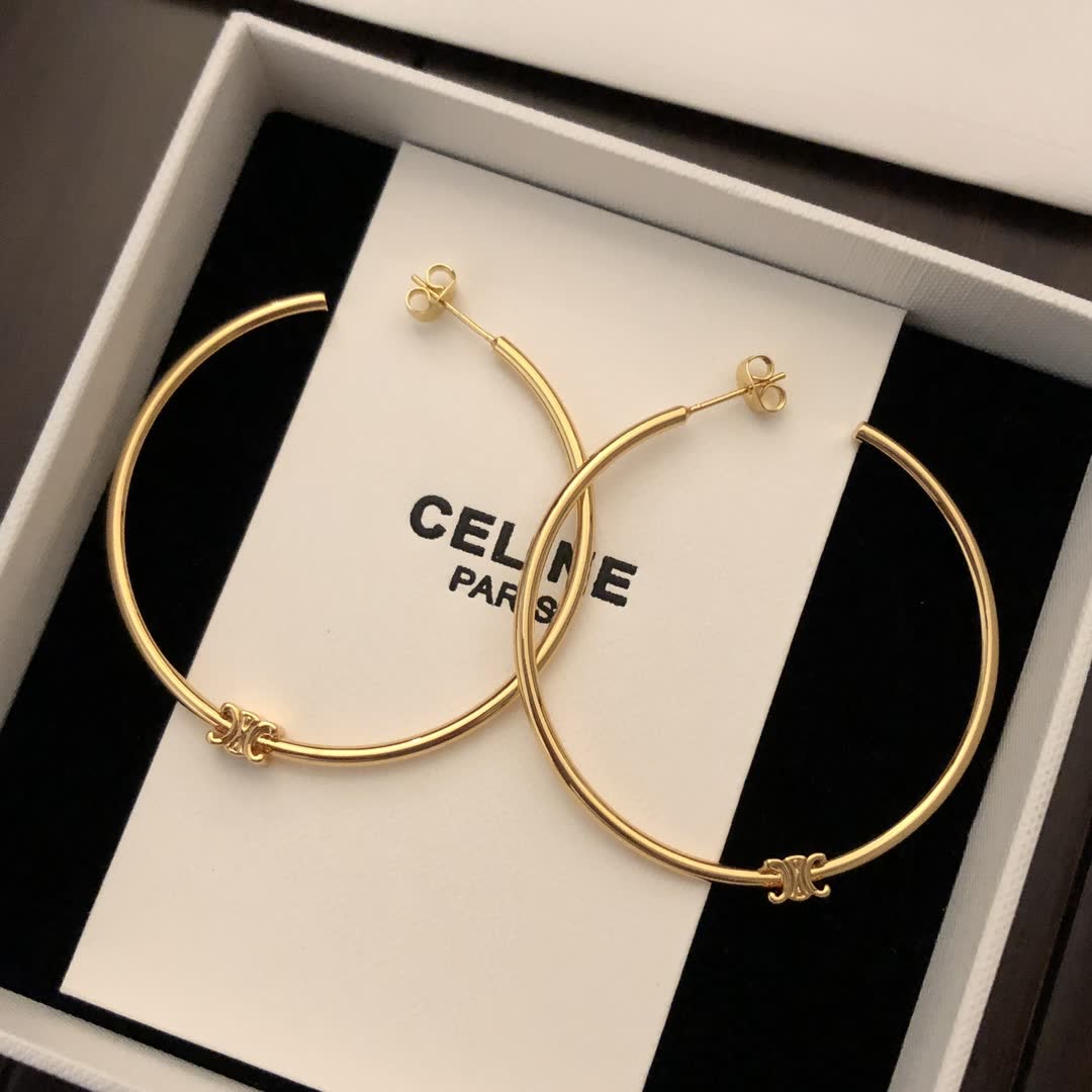Celine Paris Gold Hoop Earrings