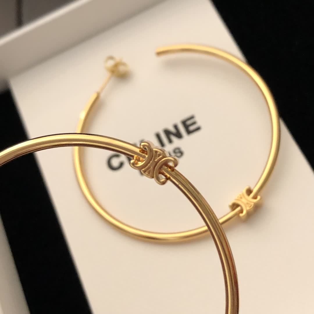 Celine Paris Gold Hoop Earrings