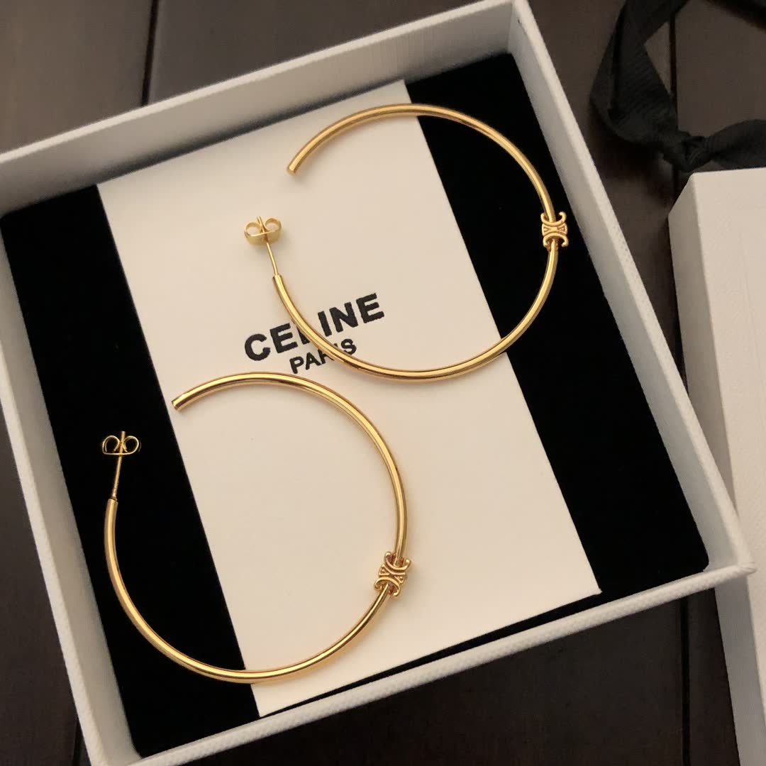 Celine Paris Gold Hoop Earrings
