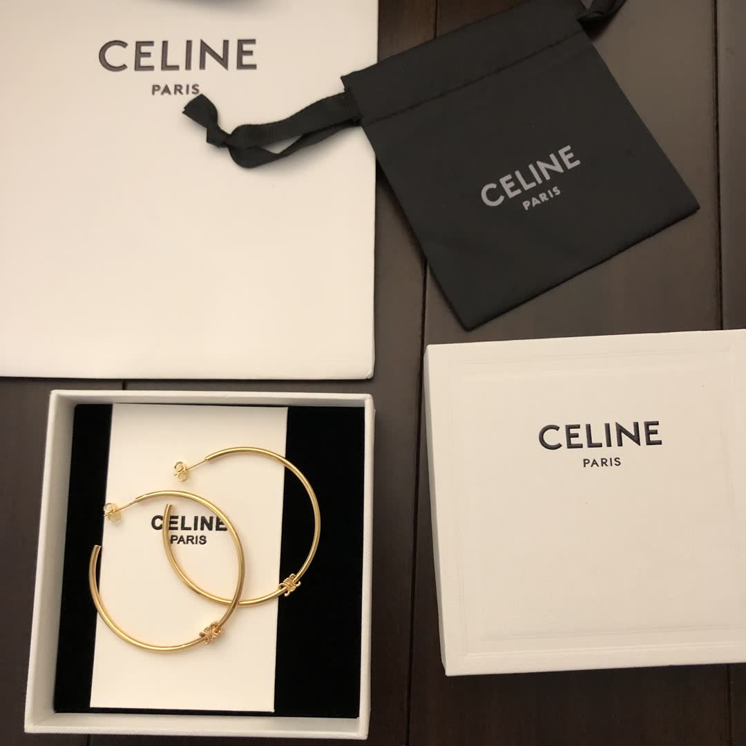 Celine Paris Gold Hoop Earrings