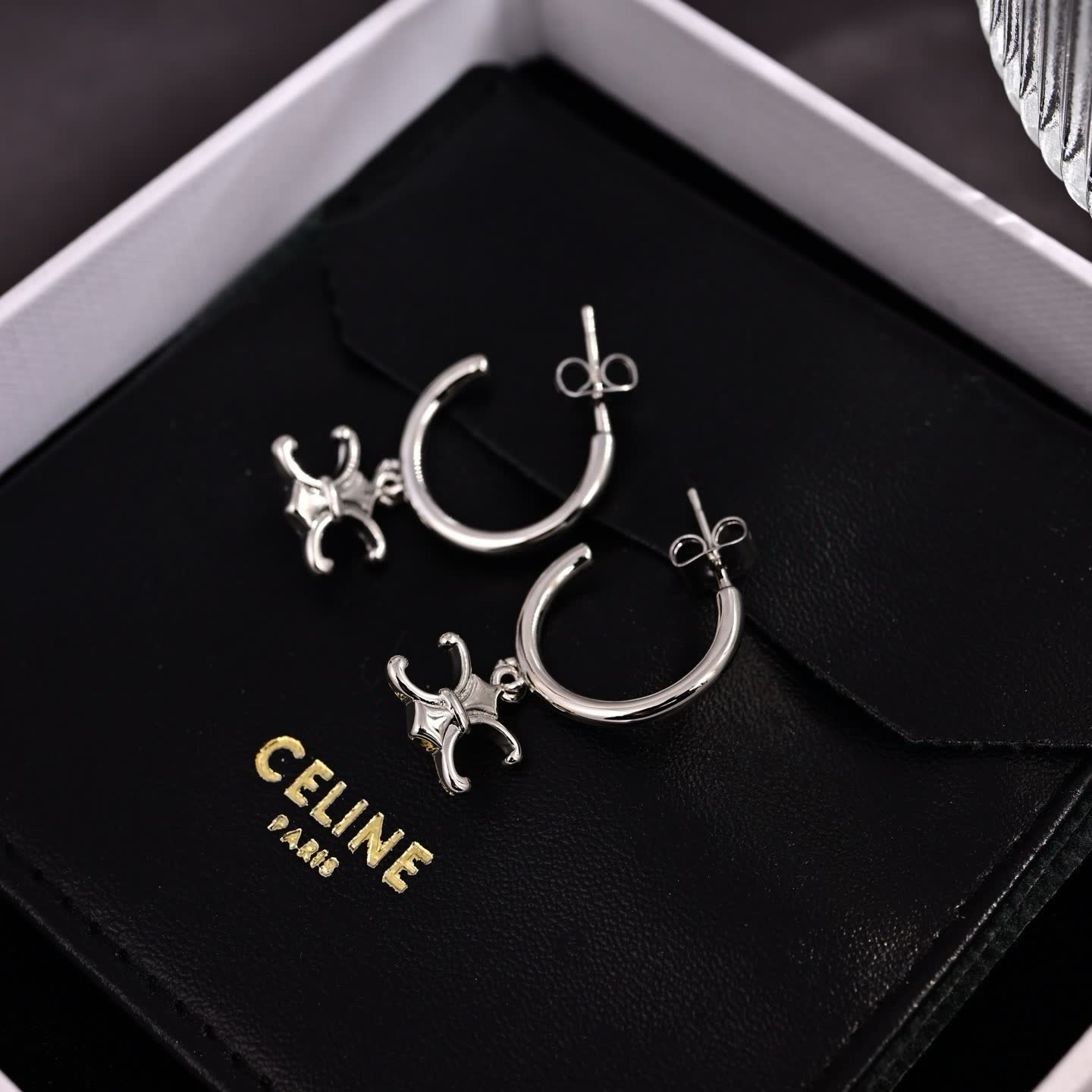 Celine Men's Earring with Fleur-de-lis Charm