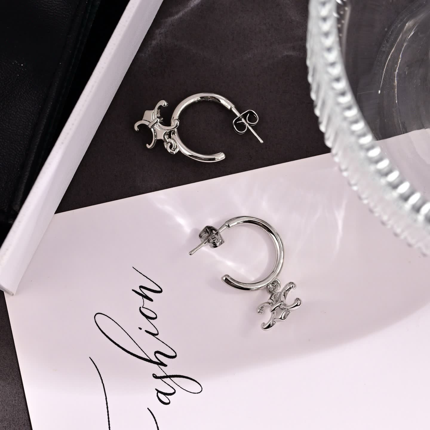 Celine Men's Earring with Fleur-de-lis Charm