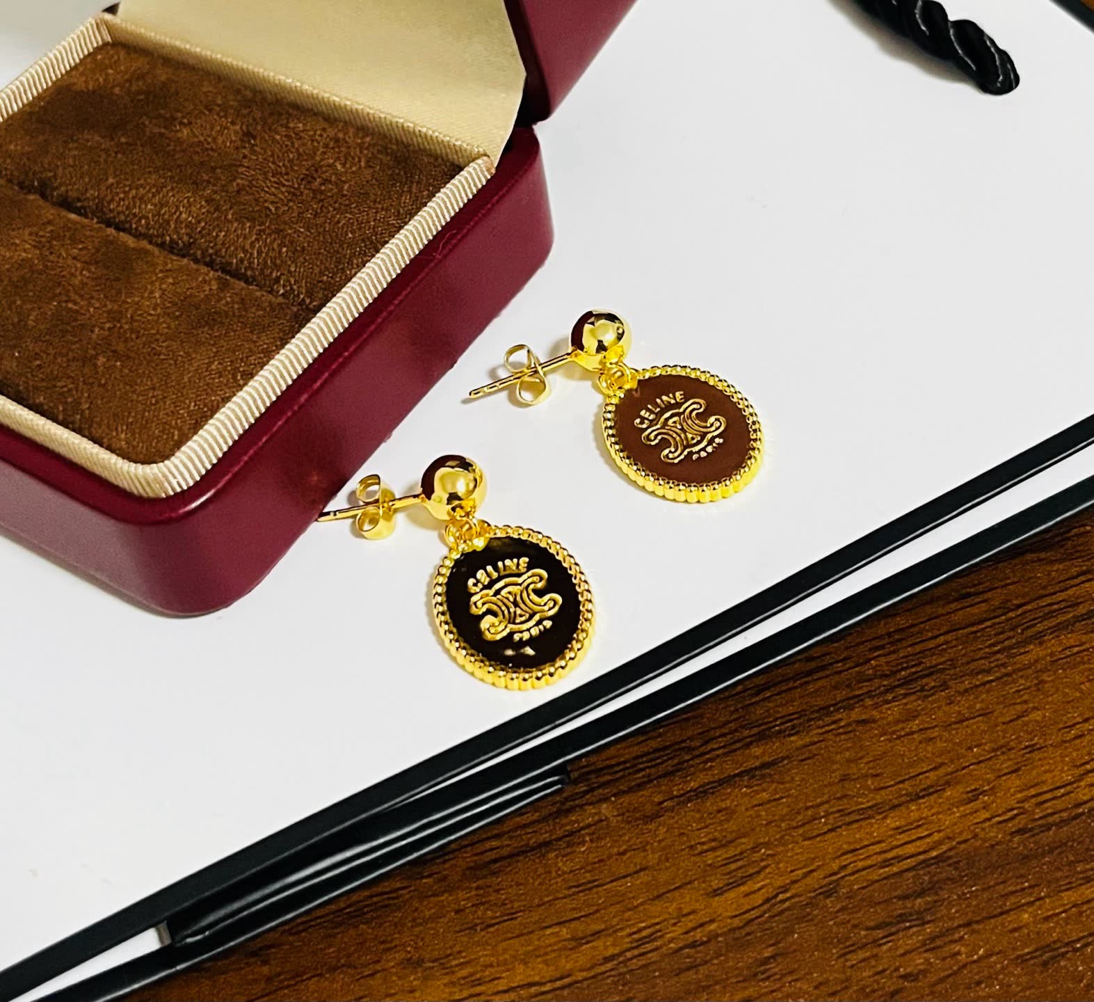 Celine Paris Gold Tone Earrings