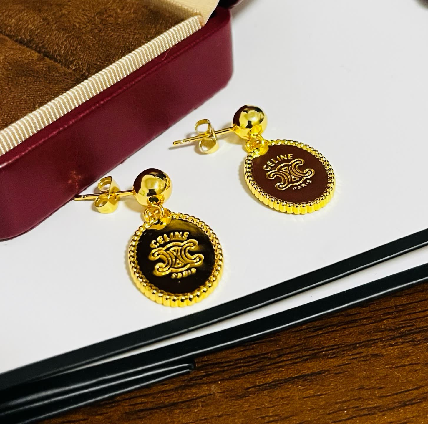 Celine Paris Gold Tone Earrings