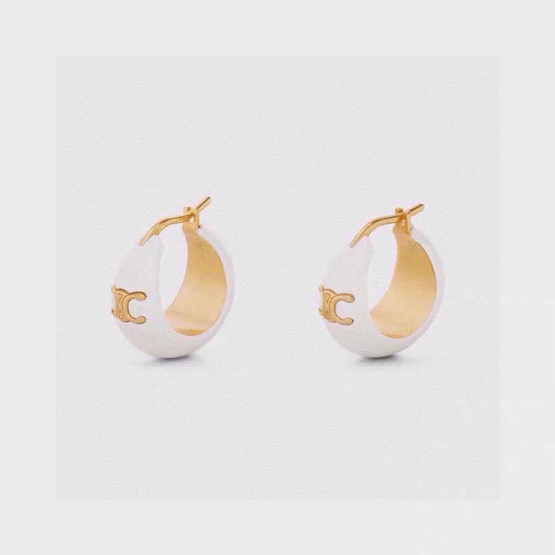 Chanel CC Logo Hoop Earrings