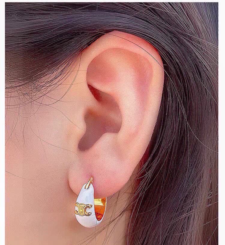 Chanel CC Logo Hoop Earrings