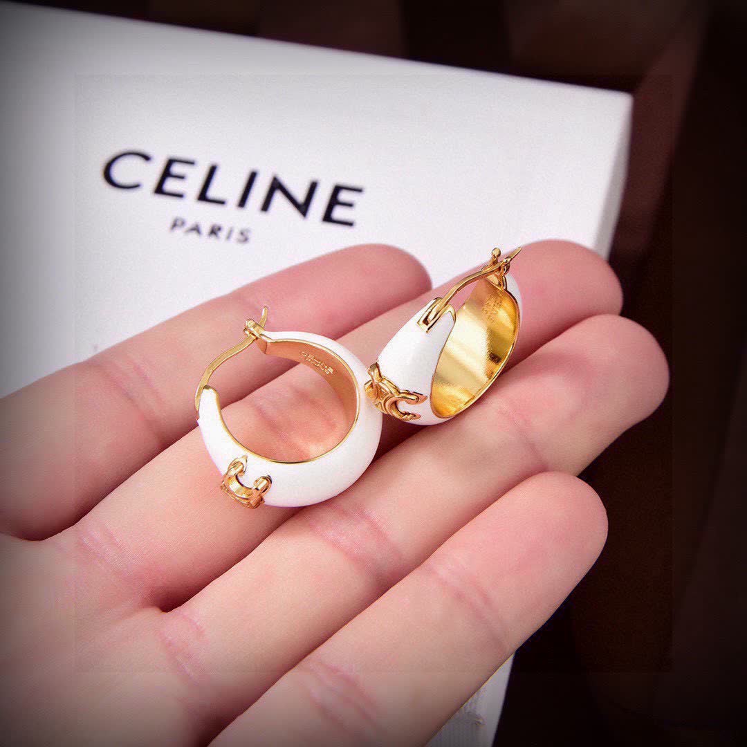 Chanel CC Logo Hoop Earrings