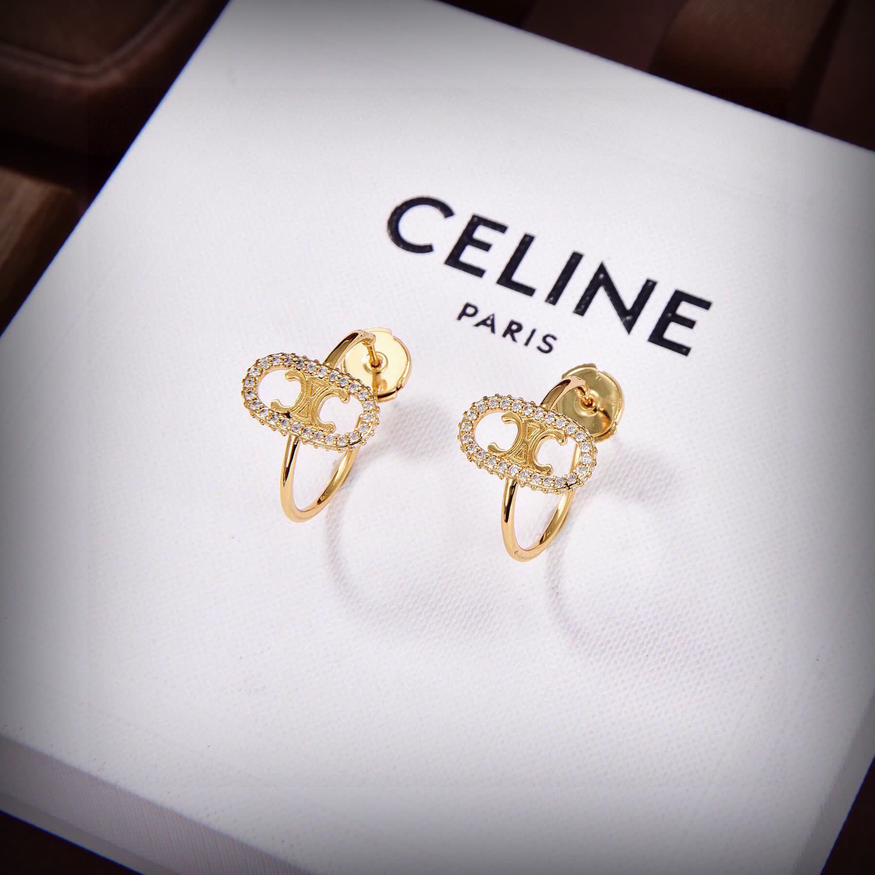Celine Maillon Triomphe Gold Hoop Earrings
