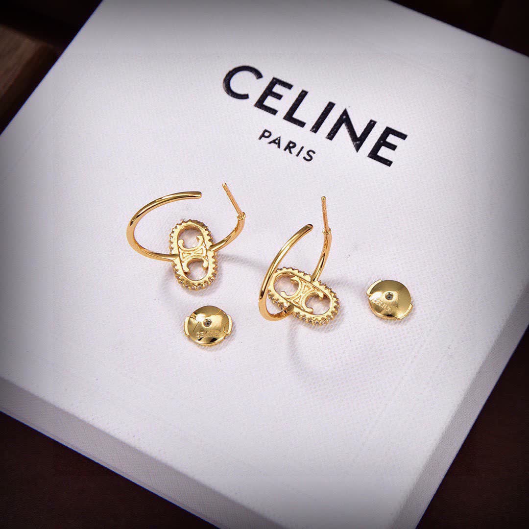 Celine Maillon Triomphe Gold Hoop Earrings