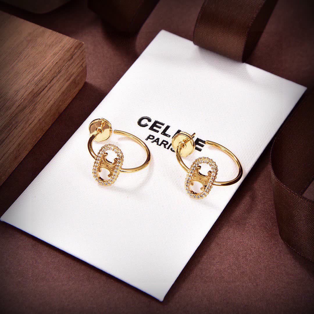 Celine Maillon Triomphe Gold Hoop Earrings