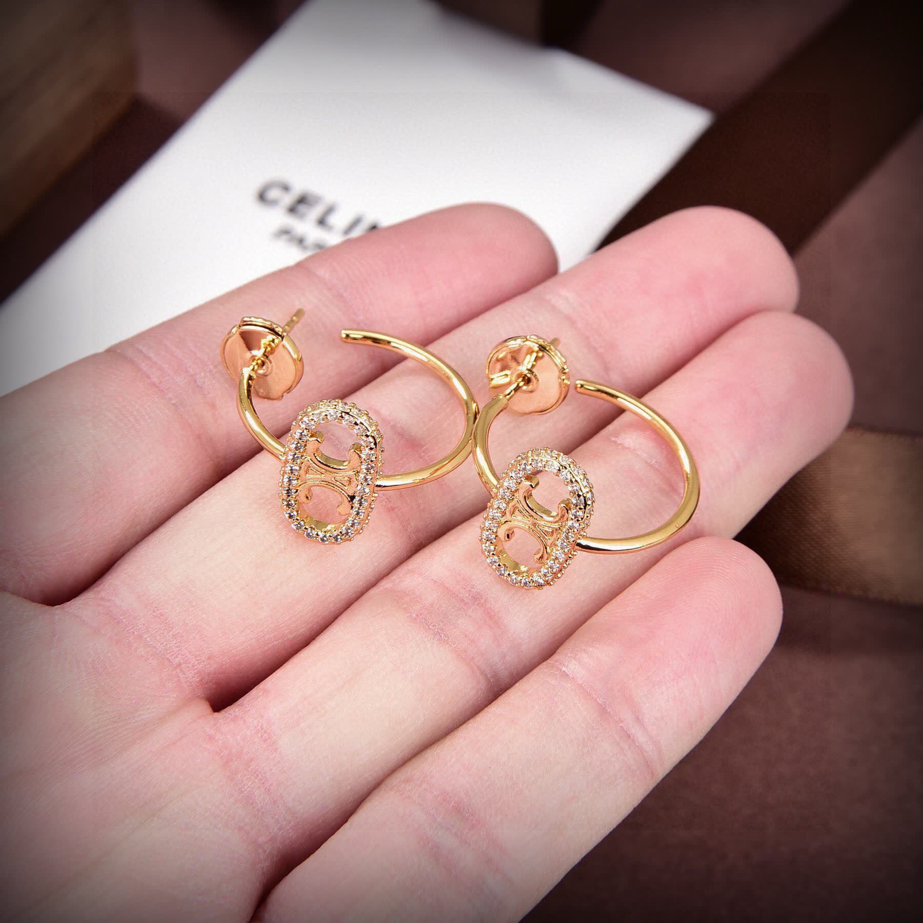 Celine Maillon Triomphe Gold Hoop Earrings