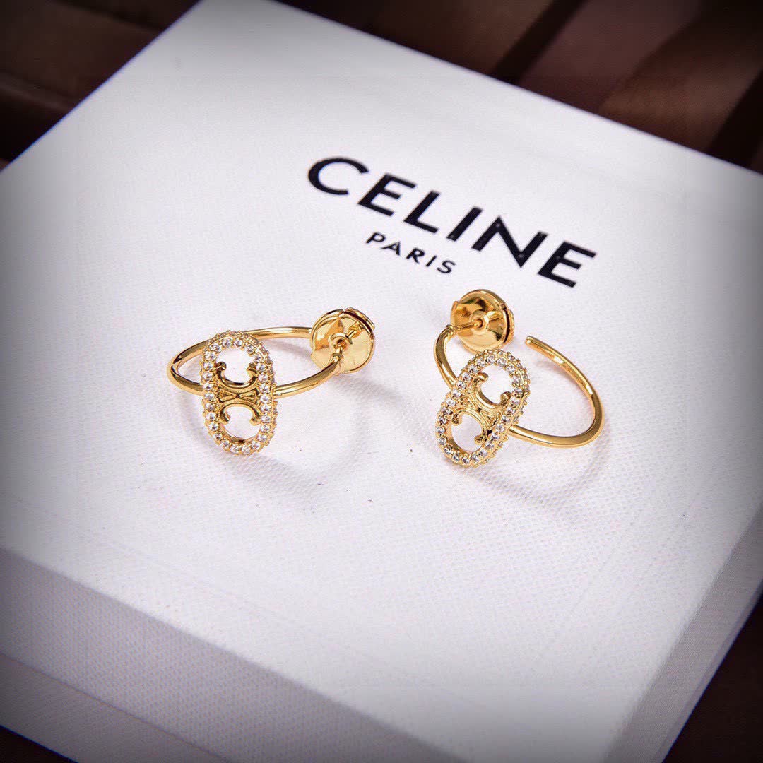 Celine Maillon Triomphe Gold Hoop Earrings