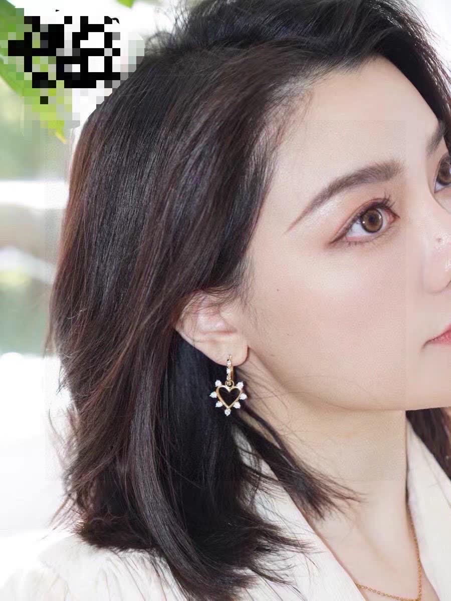 Celine Heart Shaped Earrings with Crystal Accents
