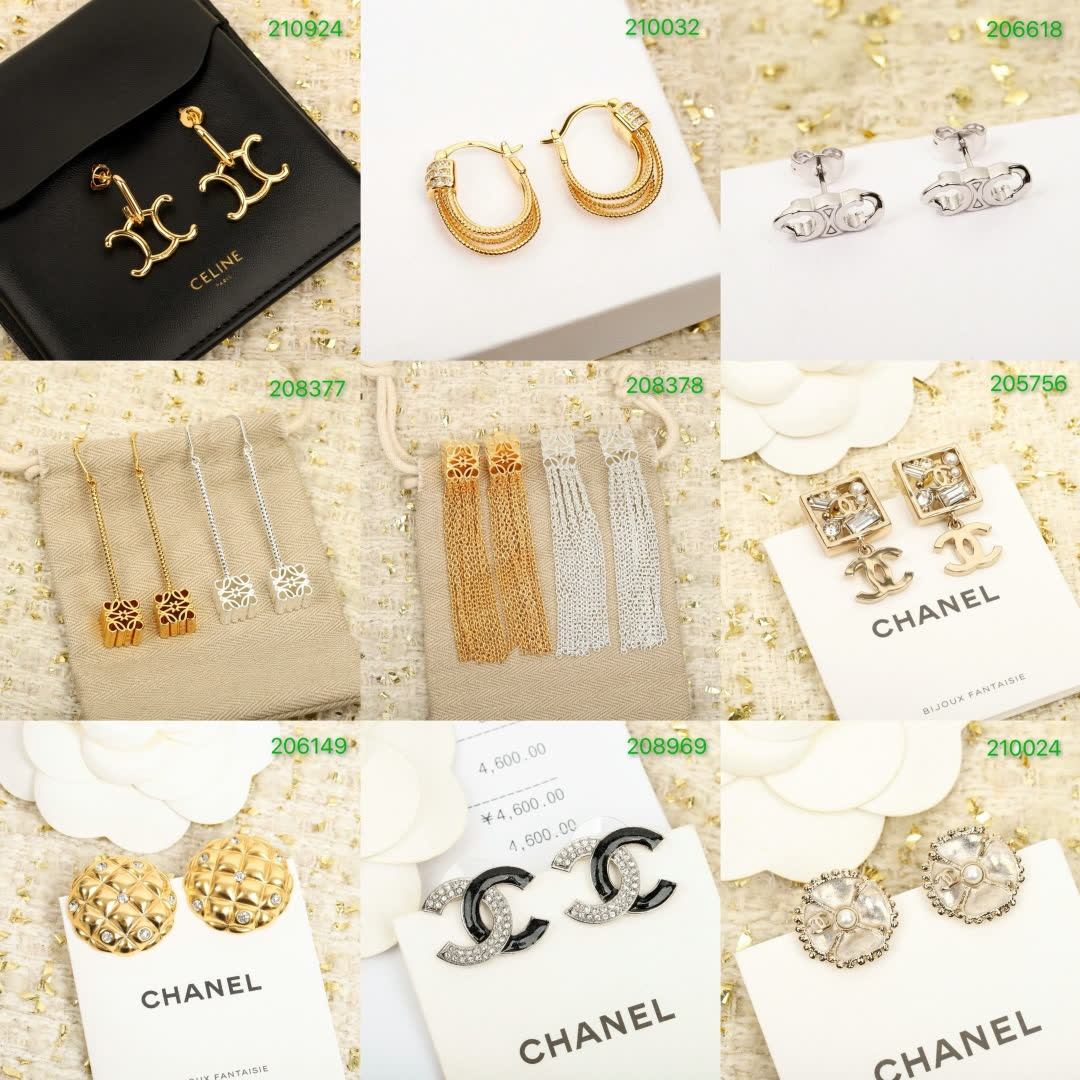 Celine Paris Gold Tone Geometric Earrings