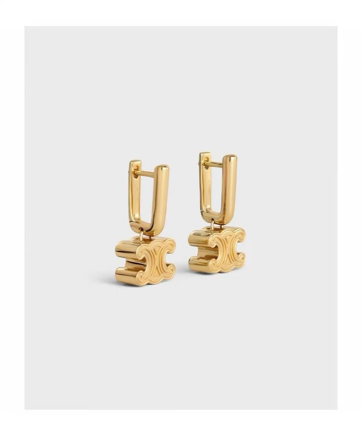 Celine Silver 'CC' Logo Earrings