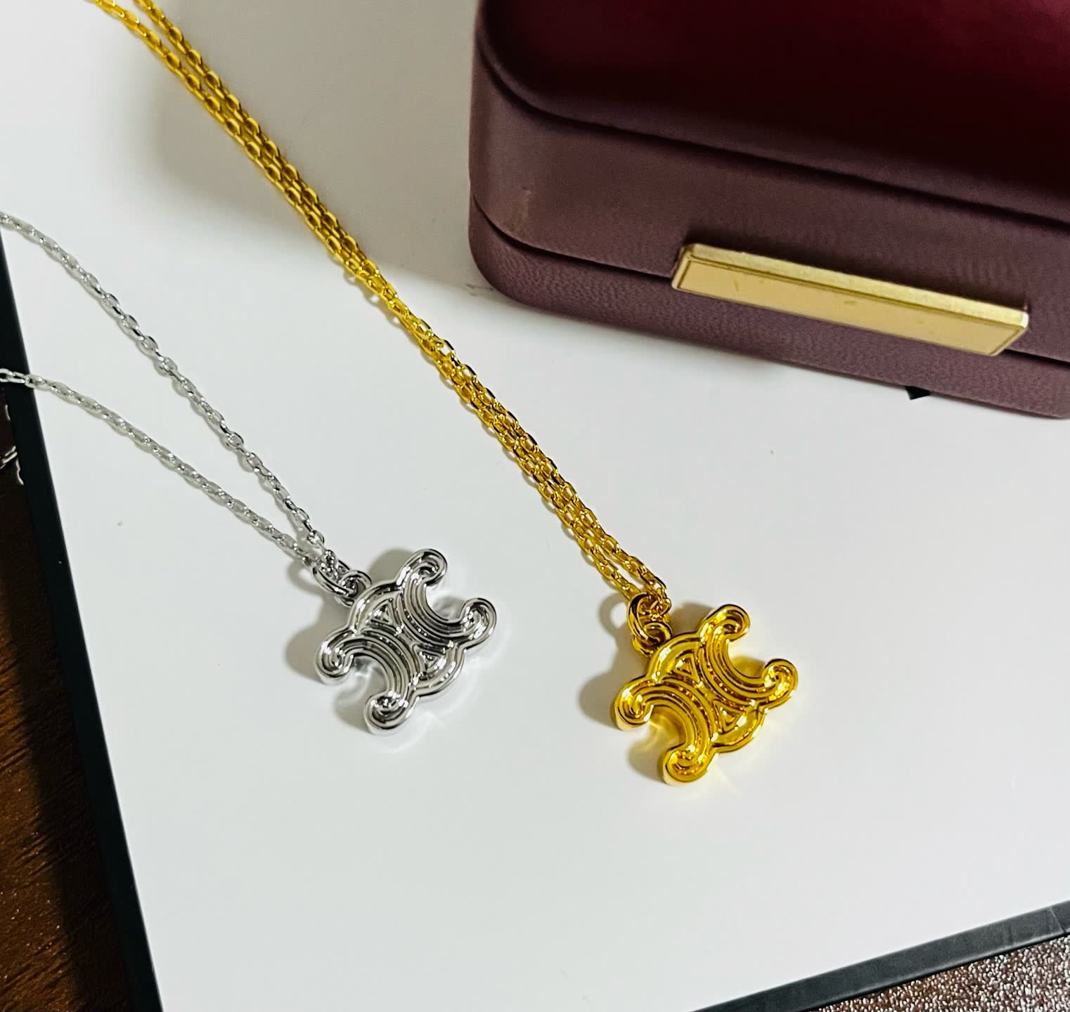 Celine Silver 'CC' Logo Earrings