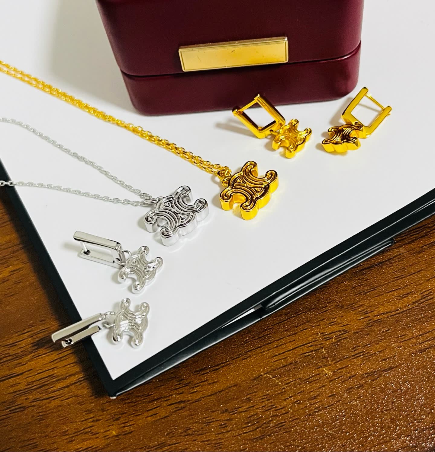 Celine Silver 'CC' Logo Earrings