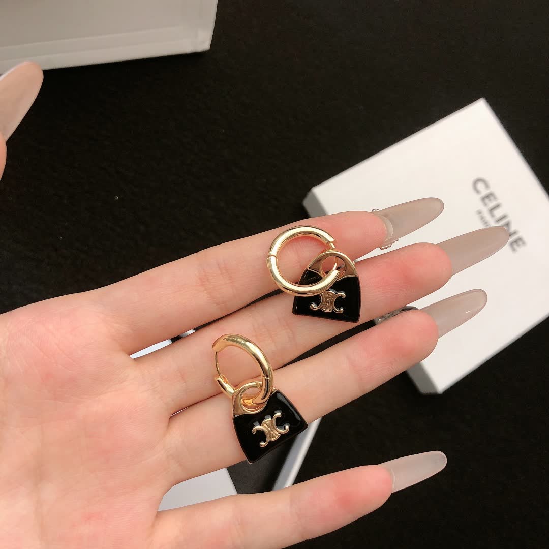 Celine Paris Logo Earrings
