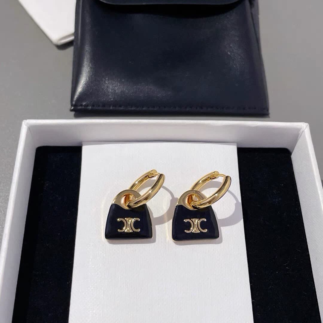 Celine Paris Logo Earrings