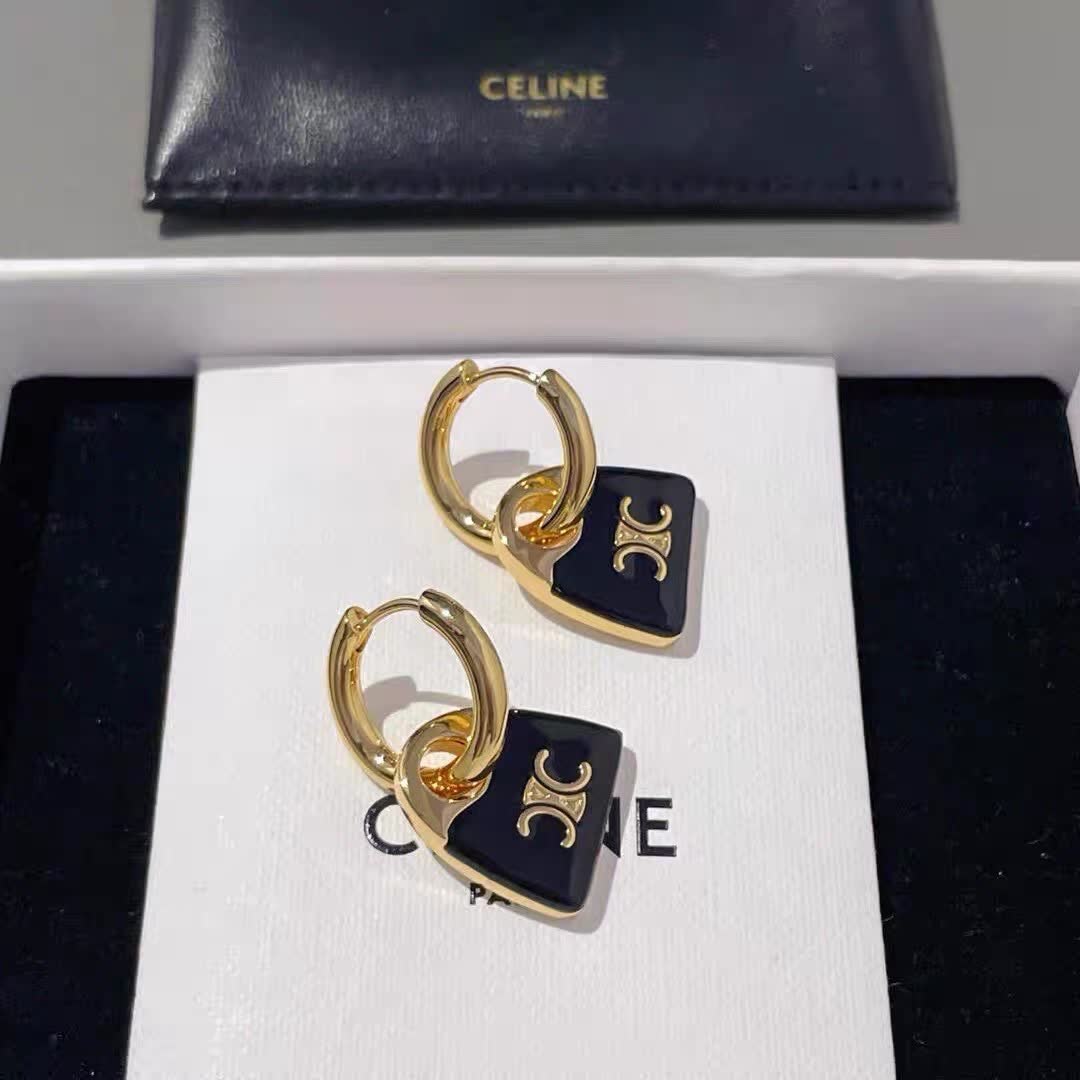 Celine Paris Logo Earrings