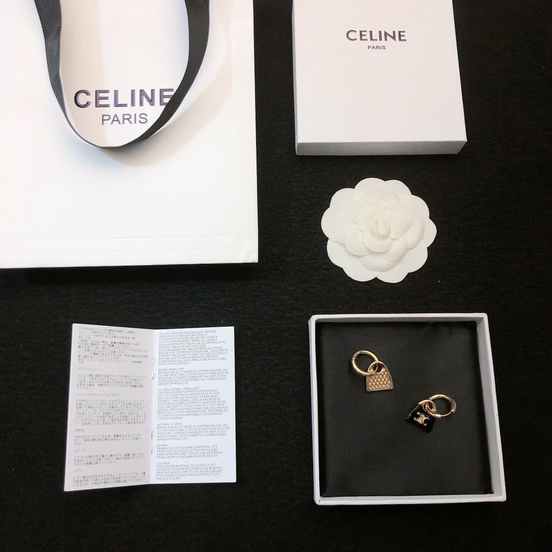 Celine Paris Logo Earrings