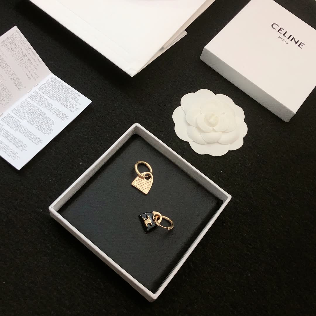 Celine Paris Logo Earrings
