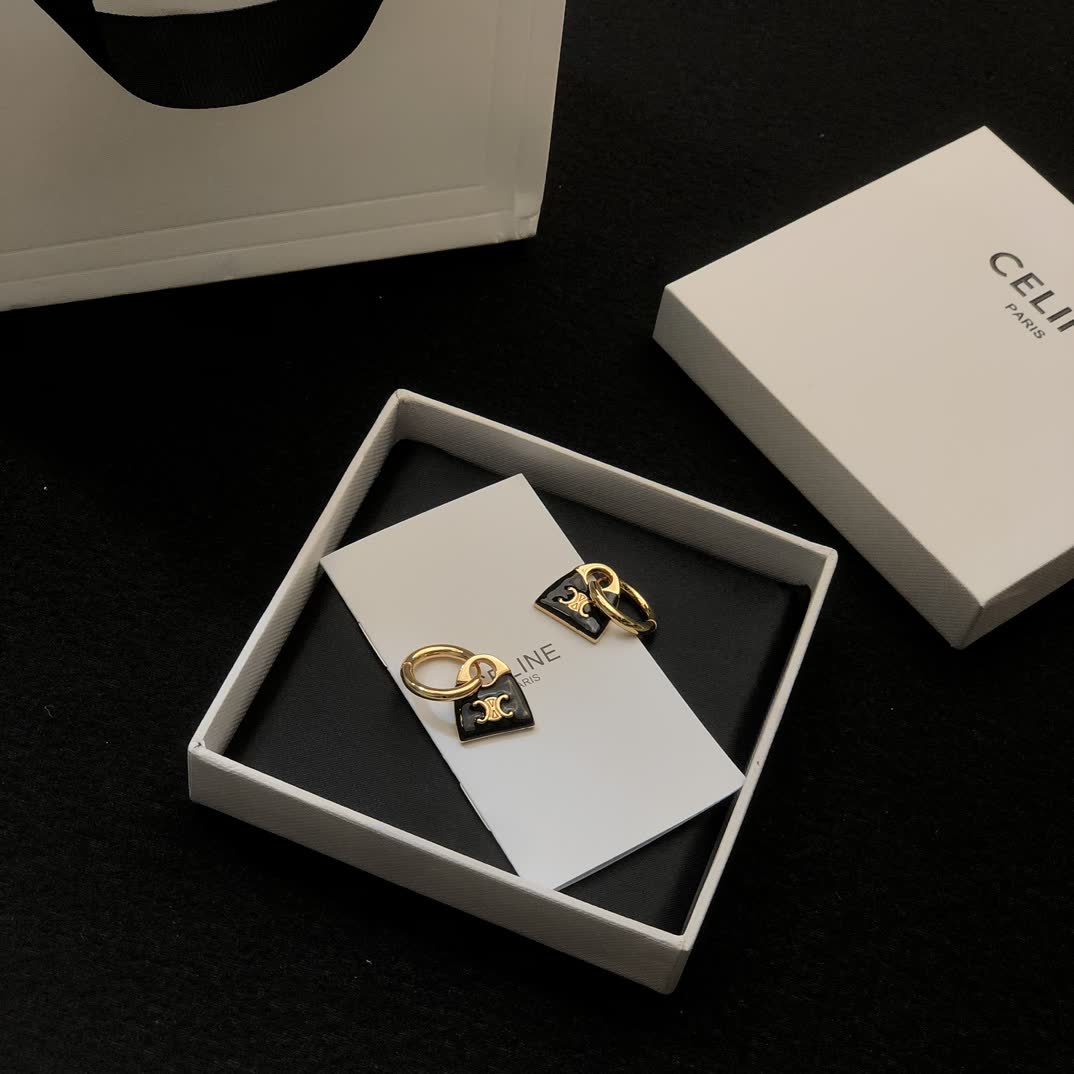 Celine Paris Logo Earrings