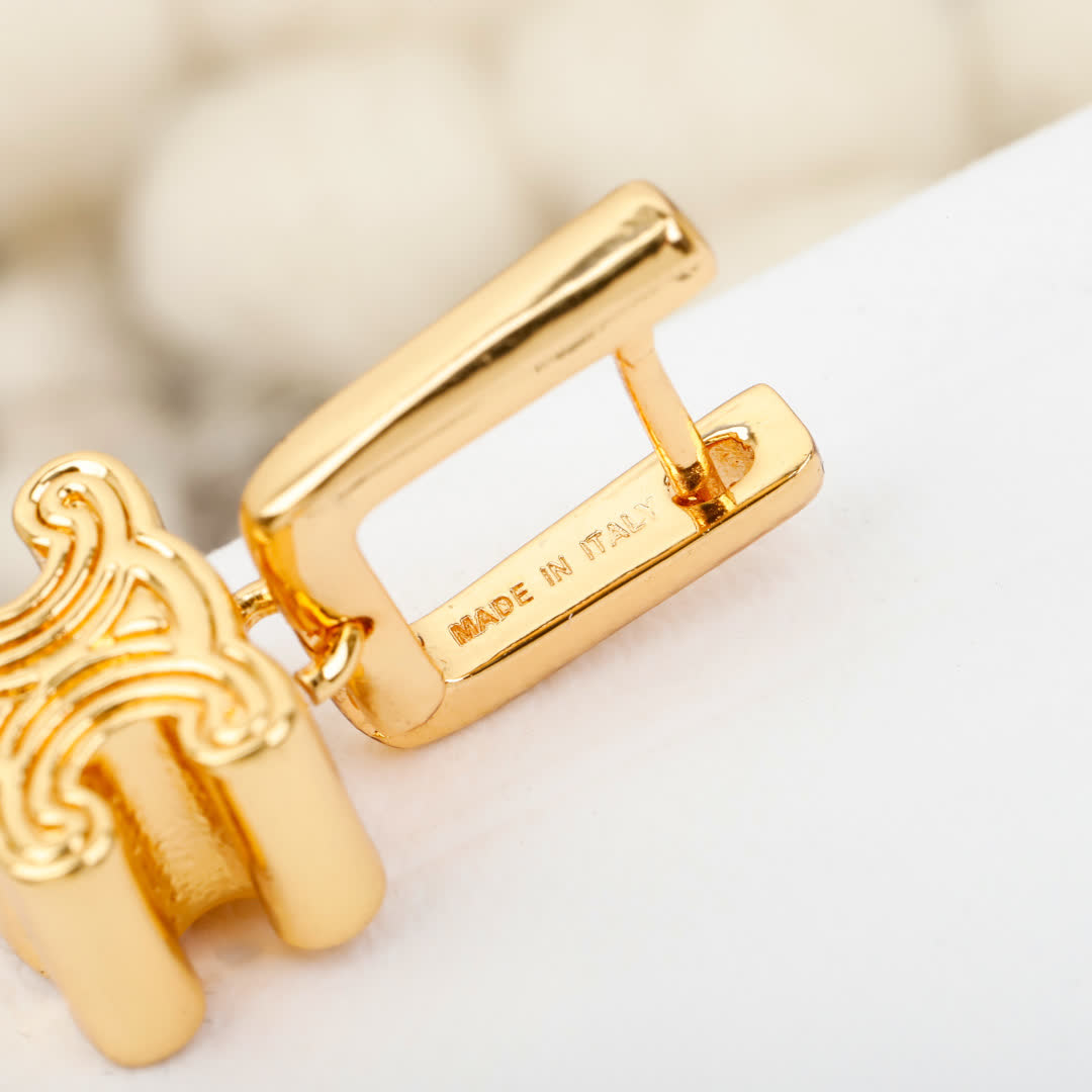 Celine Paris Logo Stud Earrings