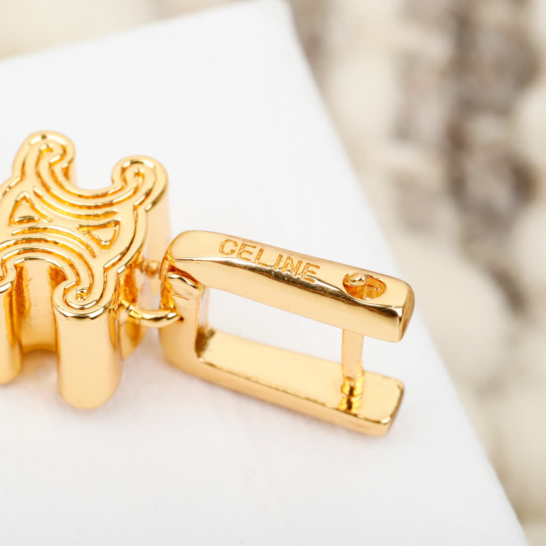 Celine Paris Logo Stud Earrings