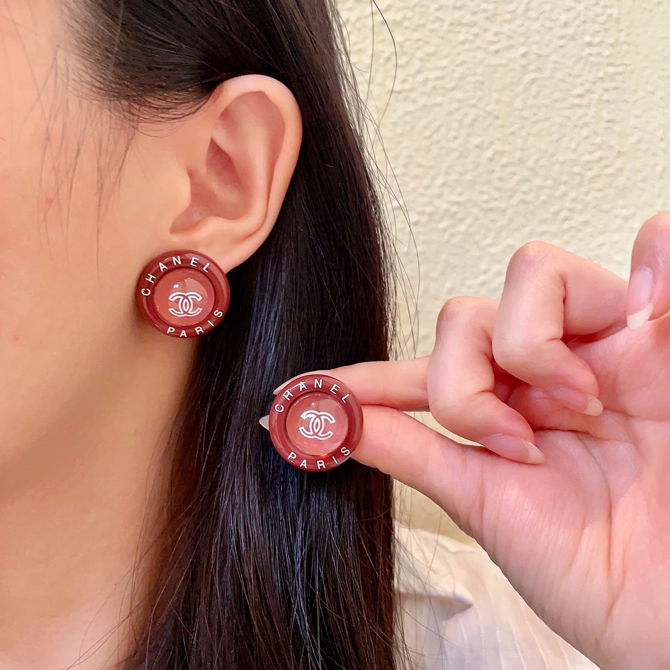 Chanel Paris Logo Earrings Chanel Paris Logo Earrings