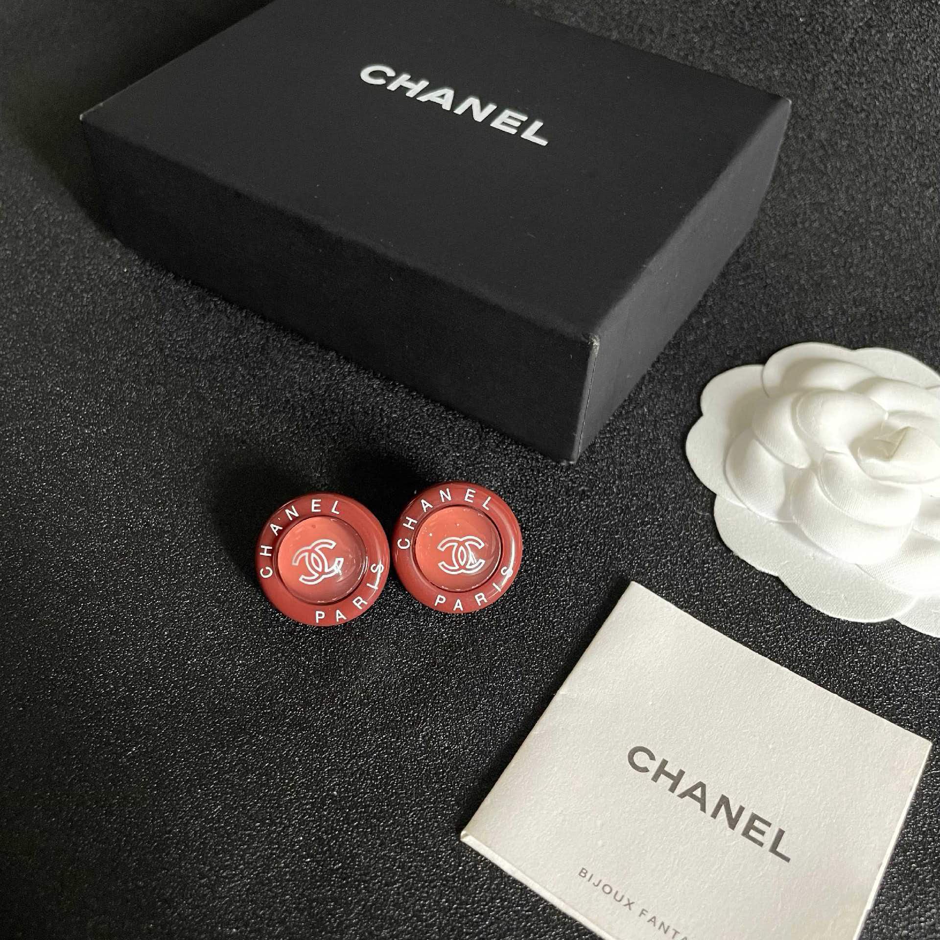 Chanel Paris Logo Earrings